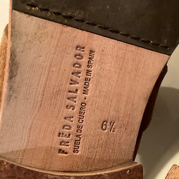 FREDA SALVADOR  Keen Bolo Suede Mules Brown Size 6.5 - Picture 7 of 9